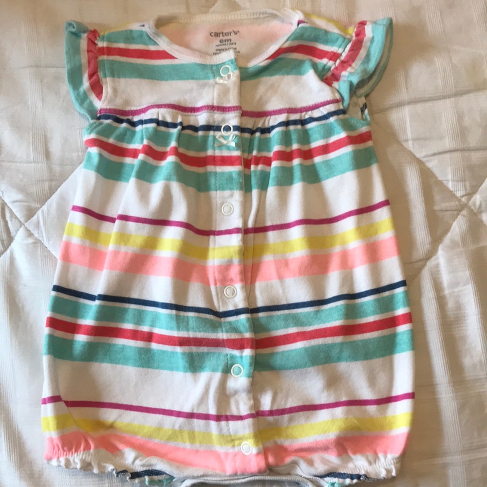 Multi stripe bubble romper. 6m.